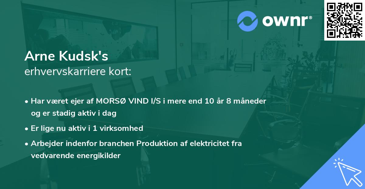 Arne Kudsk's erhvervskarriere kort