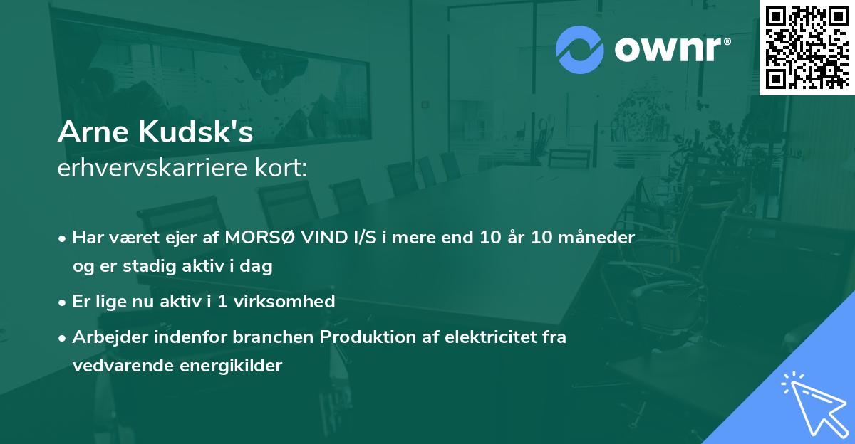 Arne Kudsk's erhvervskarriere kort