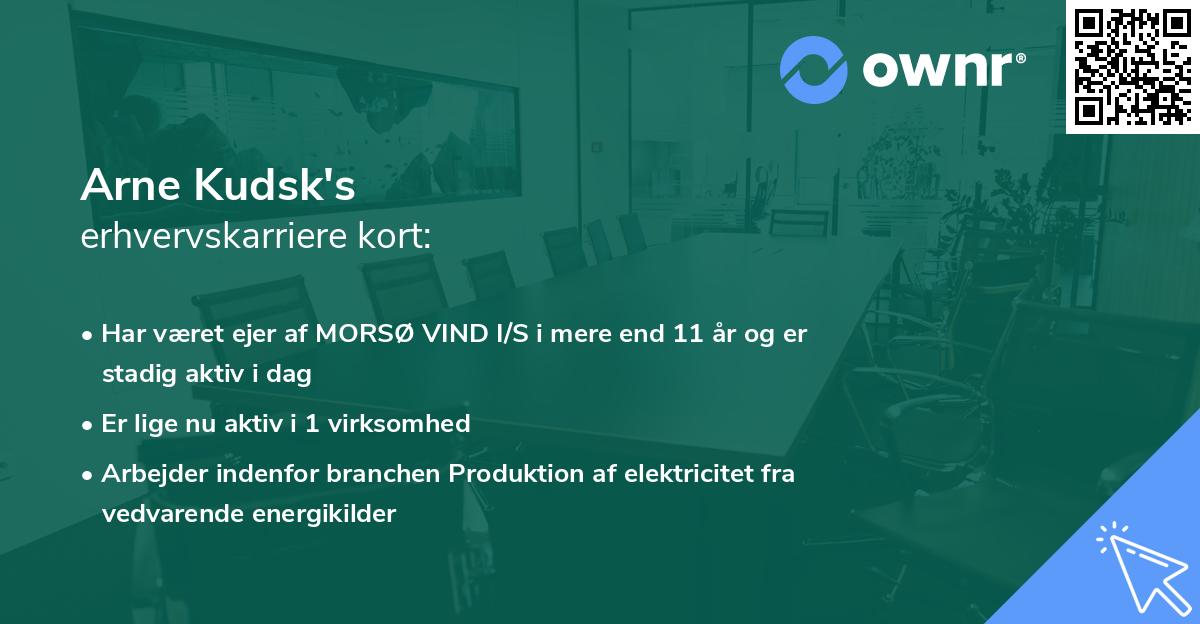 Arne Kudsk's erhvervskarriere kort