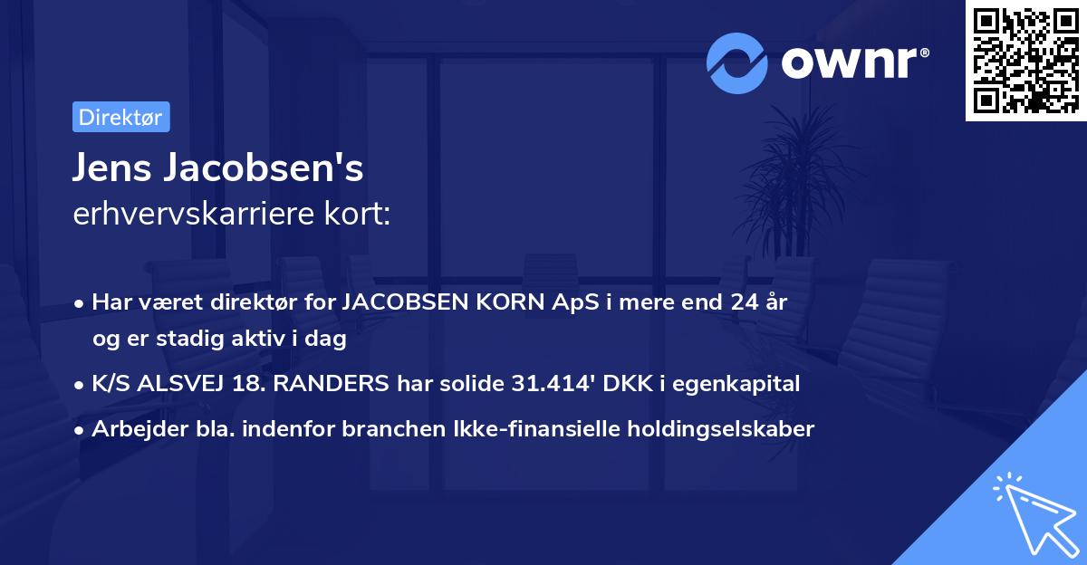 Jens Jacobsen's erhvervskarriere kort