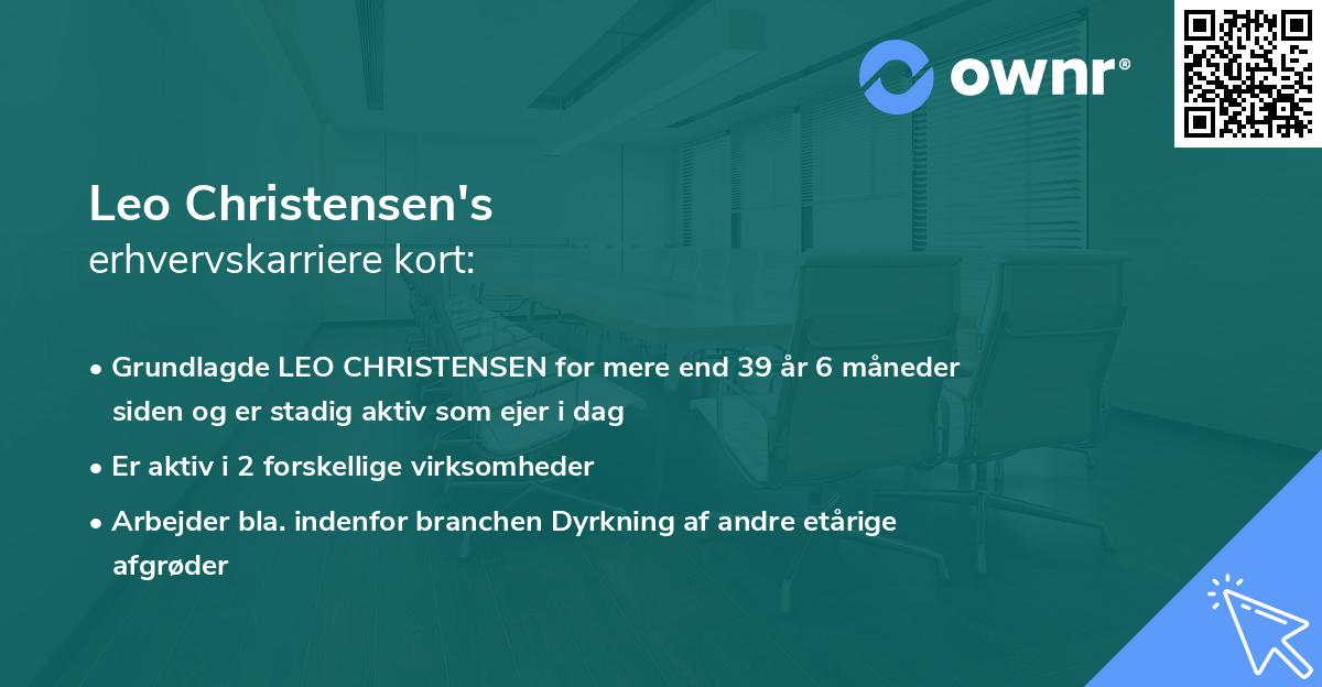 Leo Christensen's erhvervskarriere kort