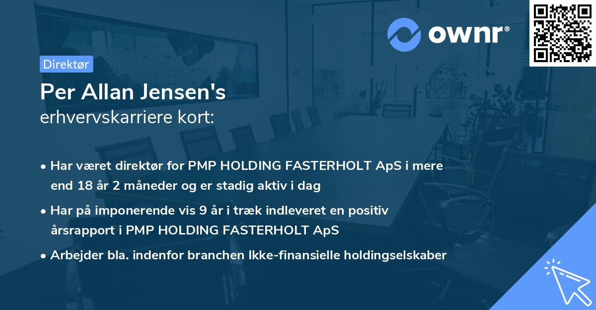 Per Allan Jensen's erhvervskarriere kort