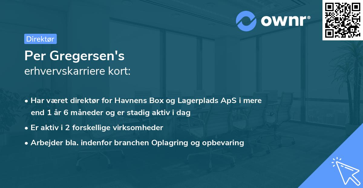 Per Gregersen's erhvervskarriere kort