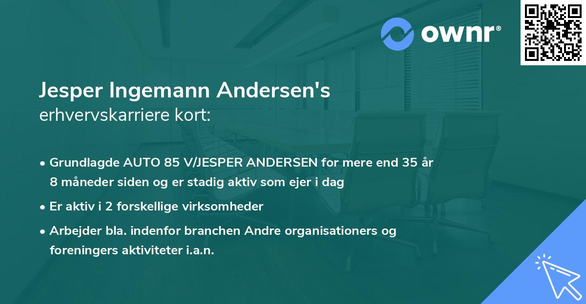Jesper Ingemann Andersen's erhvervskarriere kort