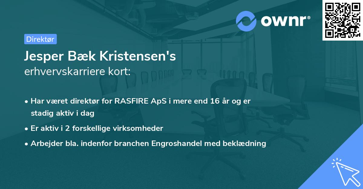 Jesper Bæk Kristensen's erhvervskarriere kort