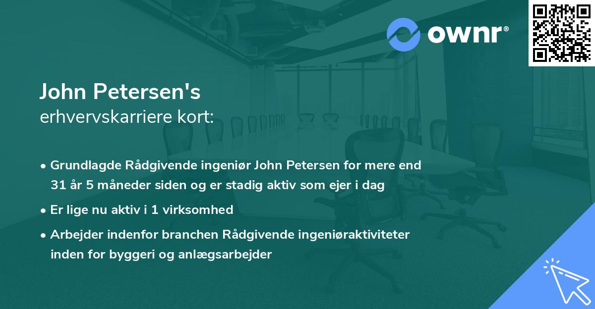 John Petersen's erhvervskarriere kort