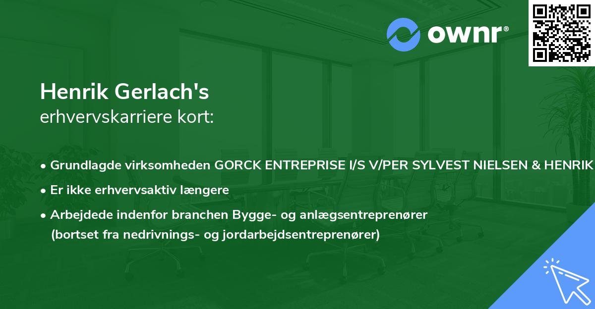 Henrik Gerlach's erhvervskarriere kort