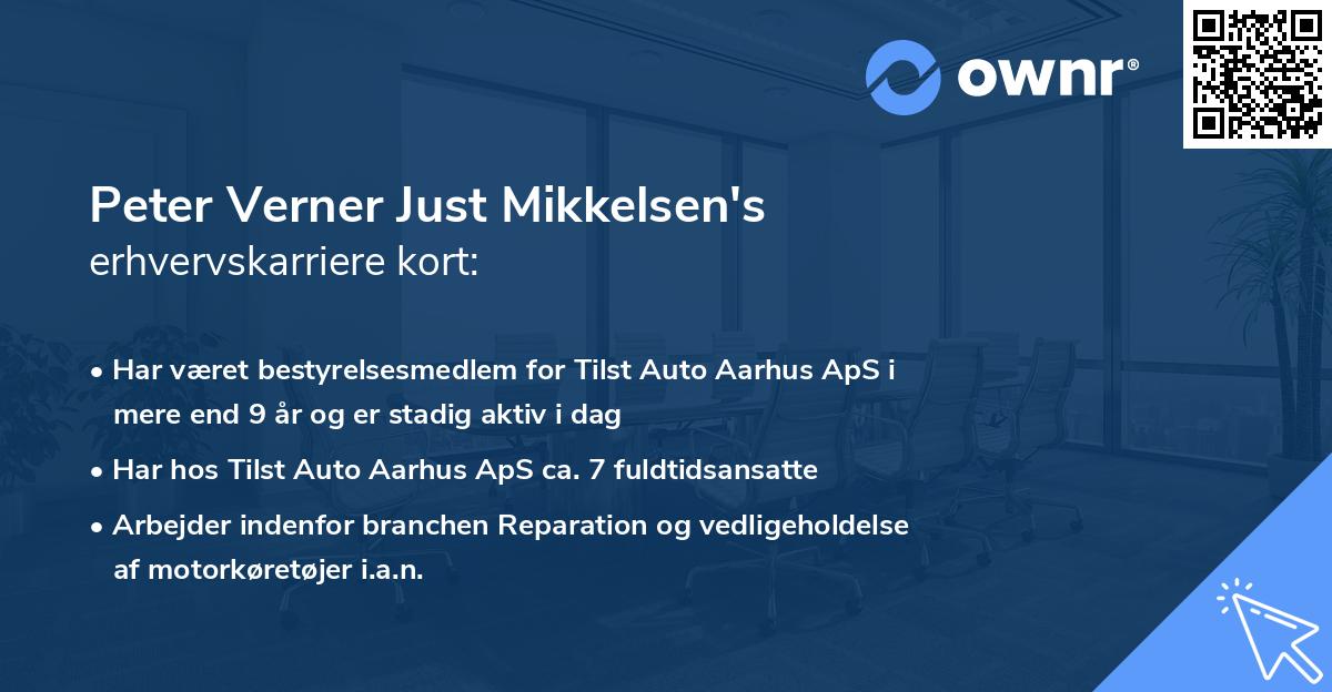 Peter Verner Just Mikkelsen's erhvervskarriere kort