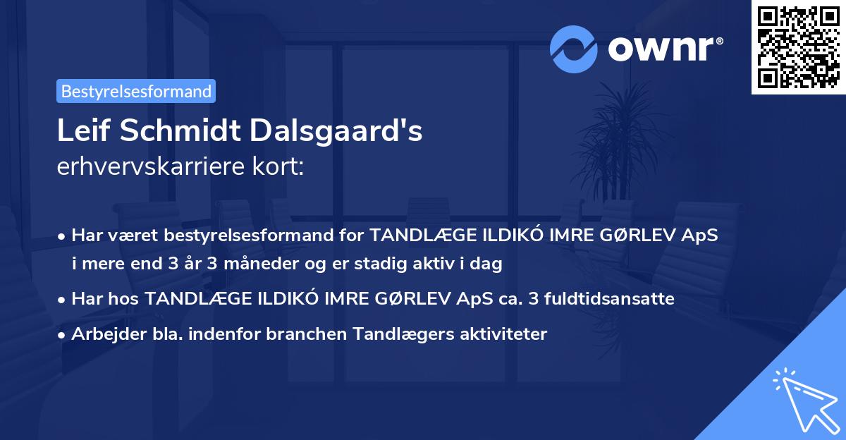Leif Schmidt Dalsgaard's erhvervskarriere kort