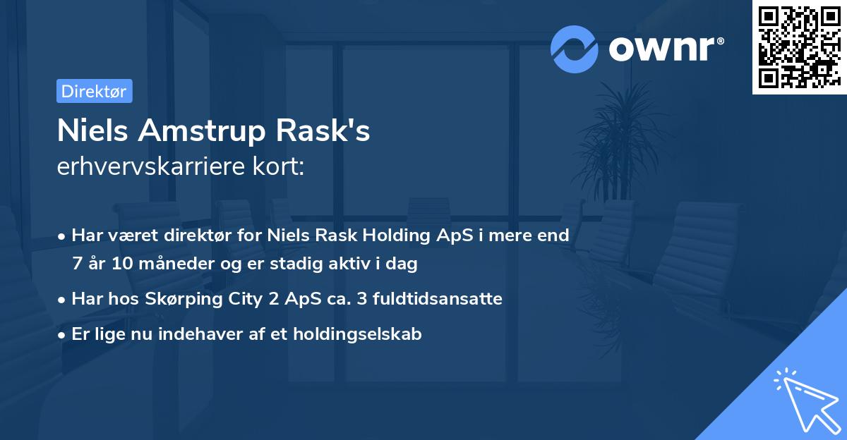 Niels Amstrup Rask's erhvervskarriere kort