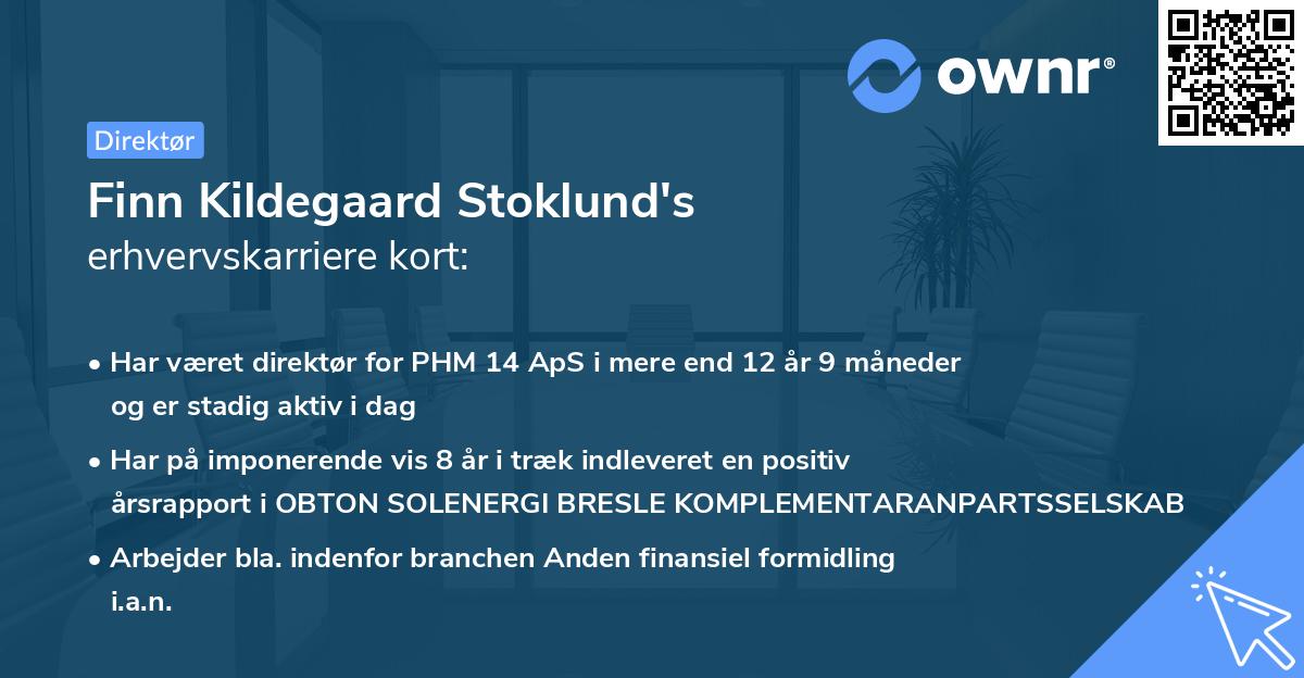Finn Kildegaard Stoklund's erhvervskarriere kort