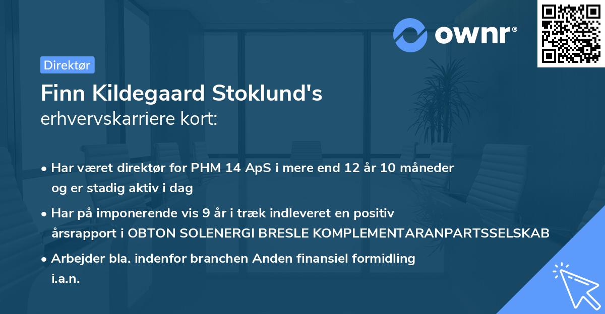 Finn Kildegaard Stoklund's erhvervskarriere kort