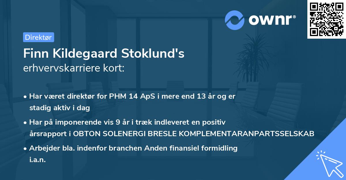 Finn Kildegaard Stoklund's erhvervskarriere kort
