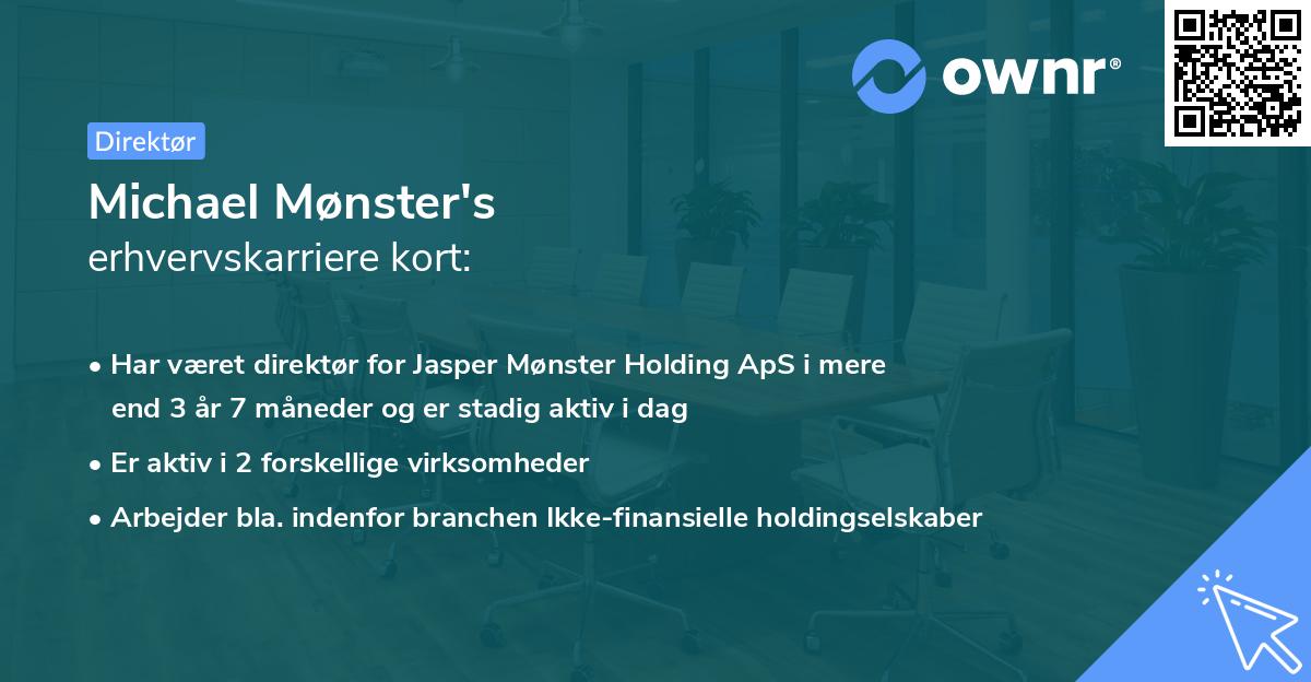 Michael Mønster's erhvervskarriere kort