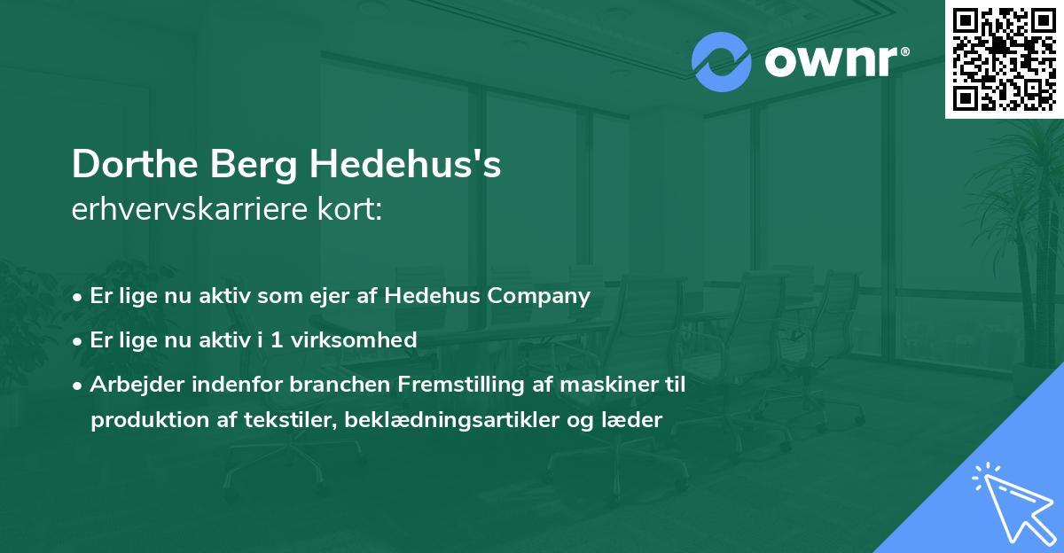 Dorthe Berg Hedehus's erhvervskarriere kort