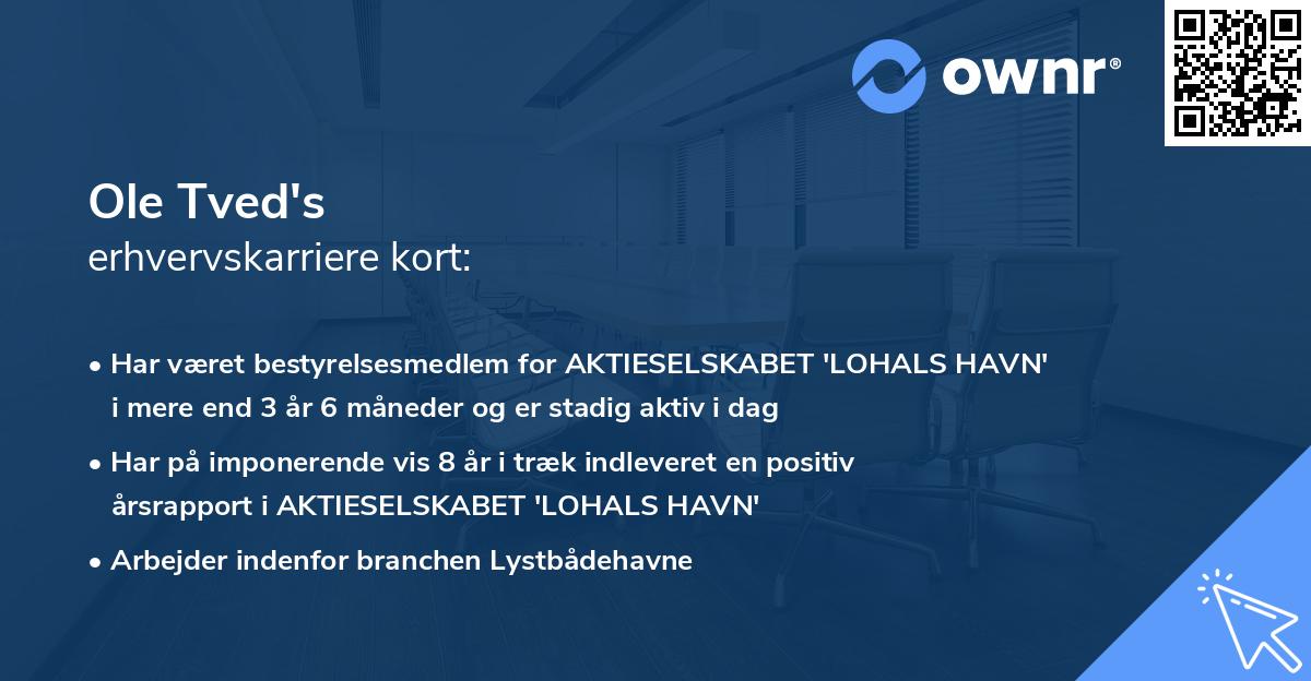 Ole Tved's erhvervskarriere kort