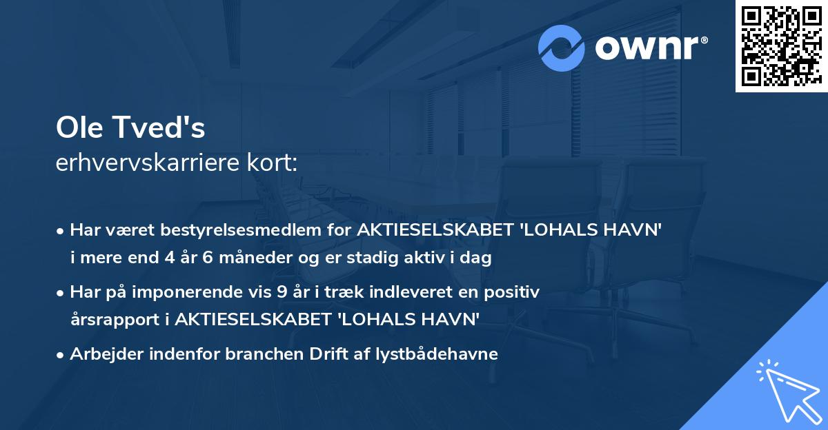 Ole Tved's erhvervskarriere kort