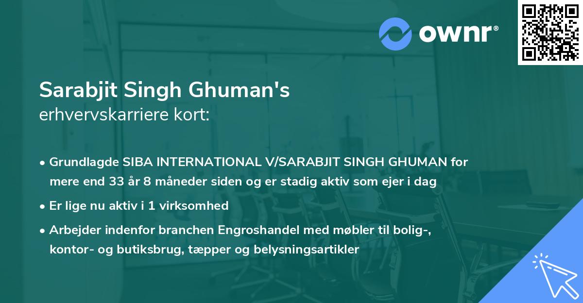 Sarabjit Singh Ghuman's erhvervskarriere kort