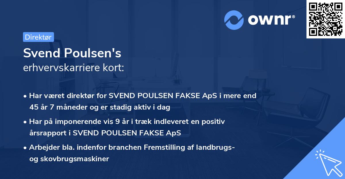 Svend Poulsen's erhvervskarriere kort