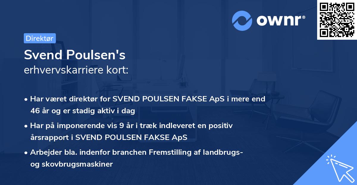 Svend Poulsen's erhvervskarriere kort