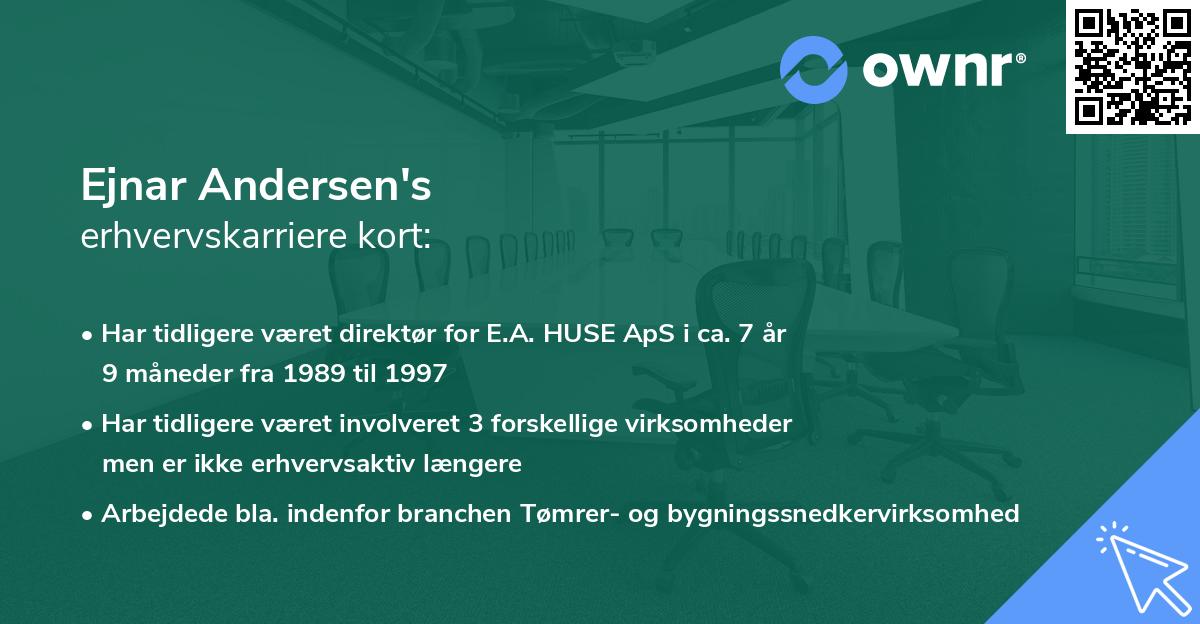 Ejnar Andersen's erhvervskarriere kort