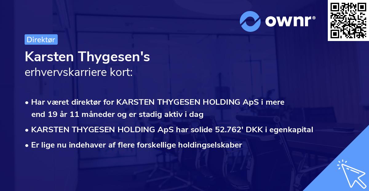 Karsten Thygesen's erhvervskarriere kort