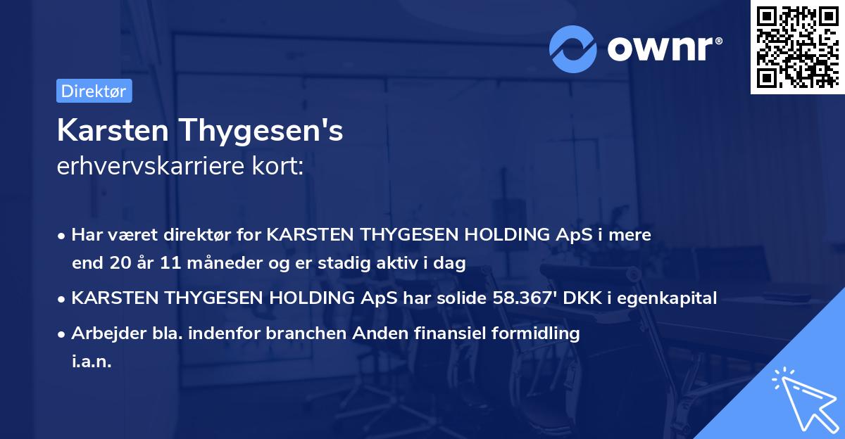 Karsten Thygesen's erhvervskarriere kort