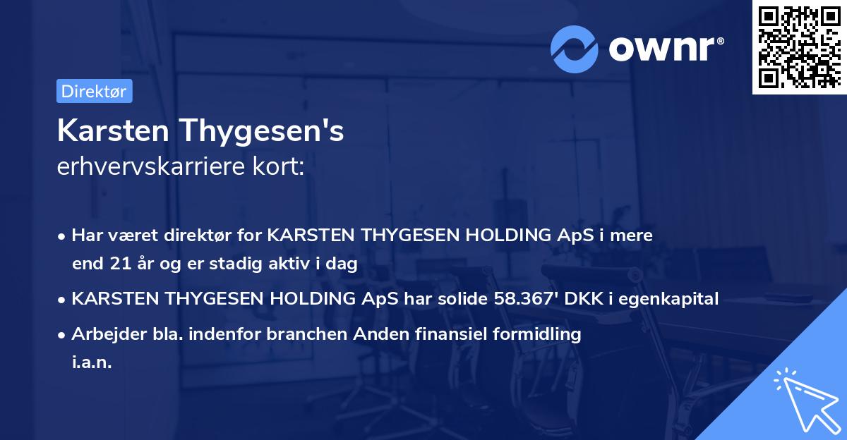 Karsten Thygesen's erhvervskarriere kort