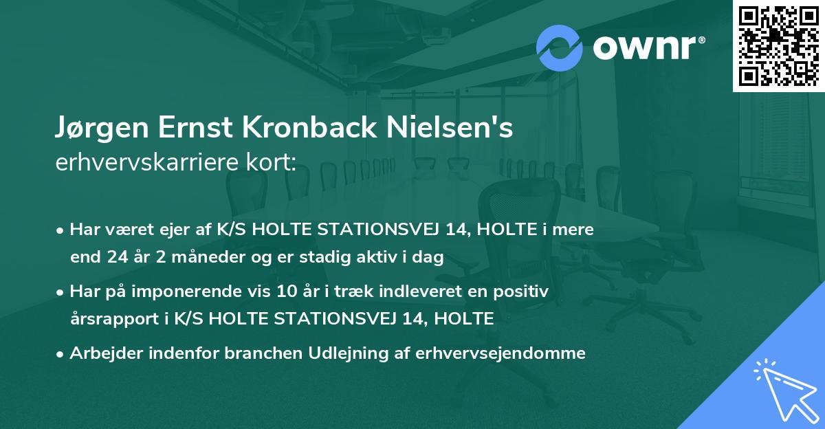 Jørgen Ernst Kronback Nielsen's erhvervskarriere kort