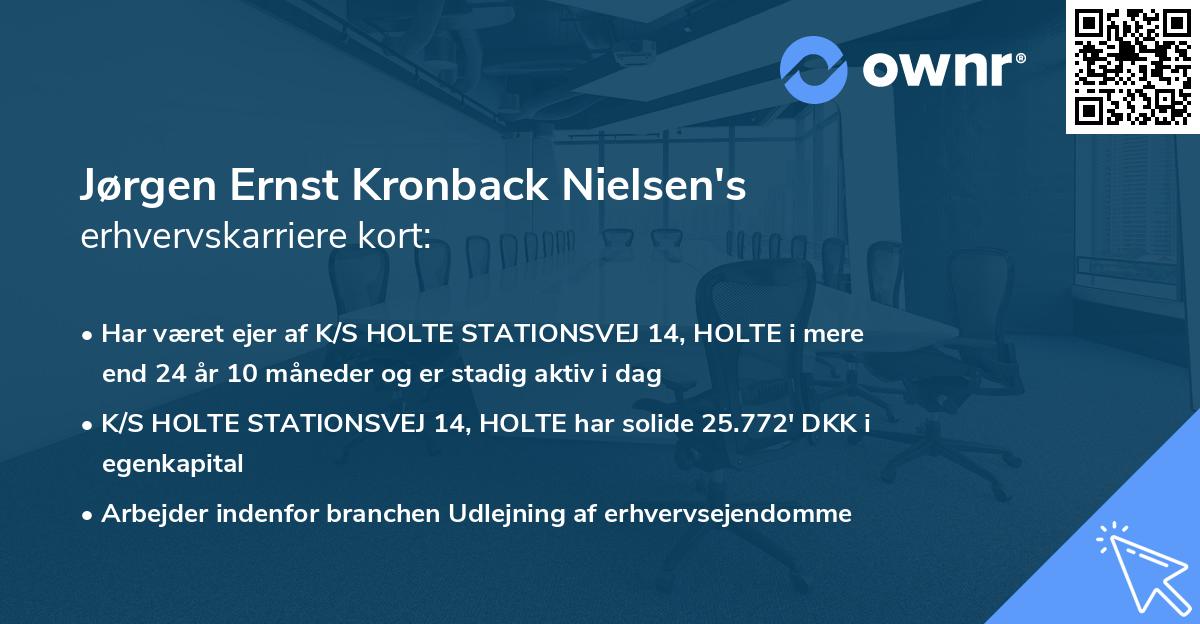 Jørgen Ernst Kronback Nielsen's erhvervskarriere kort
