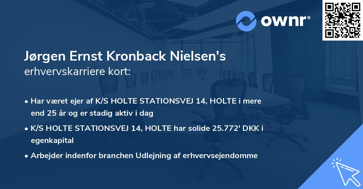 Jørgen Ernst Kronback Nielsen's erhvervskarriere kort