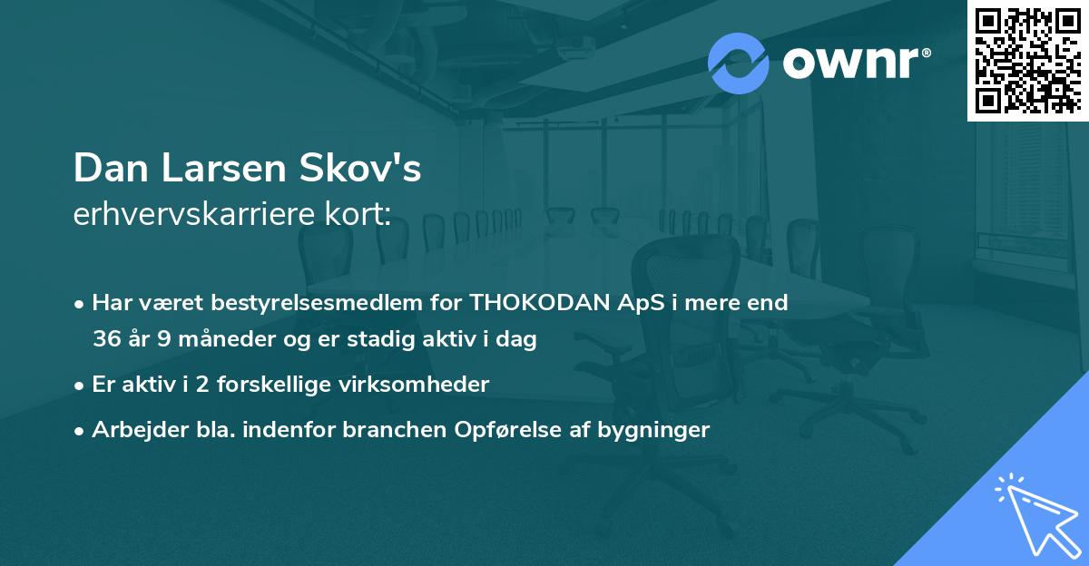 Dan Larsen Skov's erhvervskarriere kort