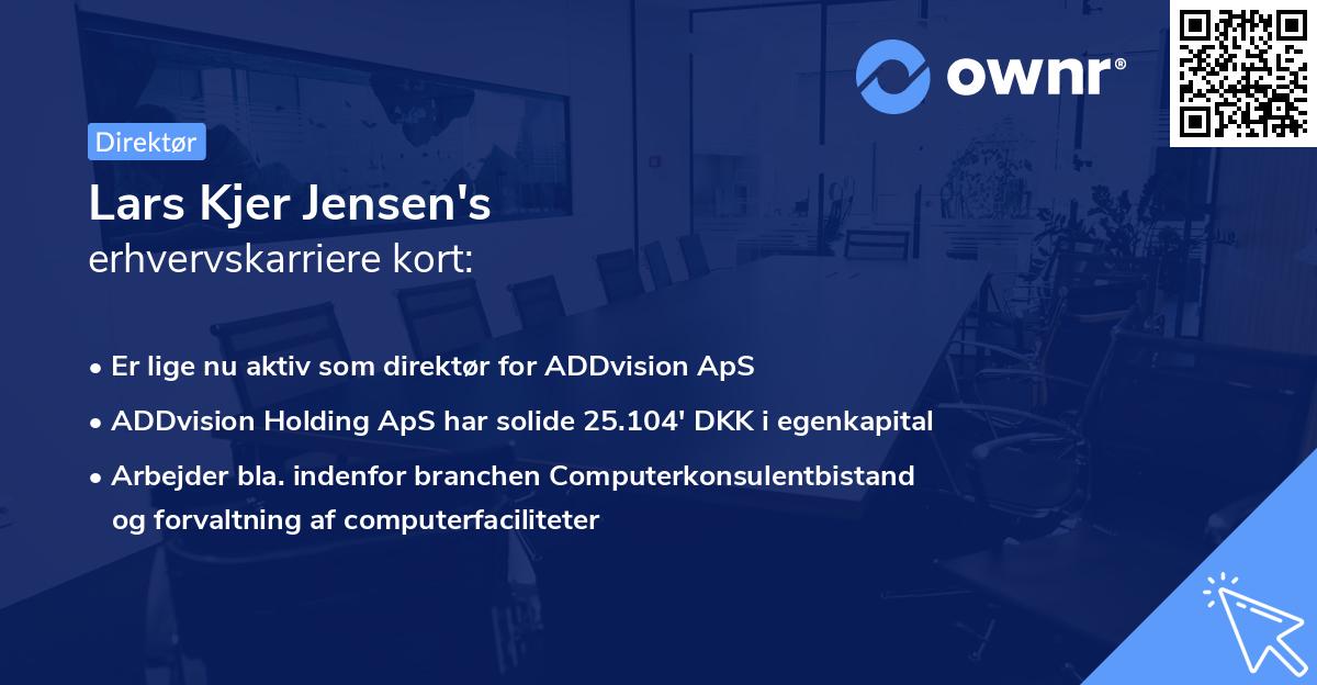 Lars Kjer Jensen's erhvervskarriere kort