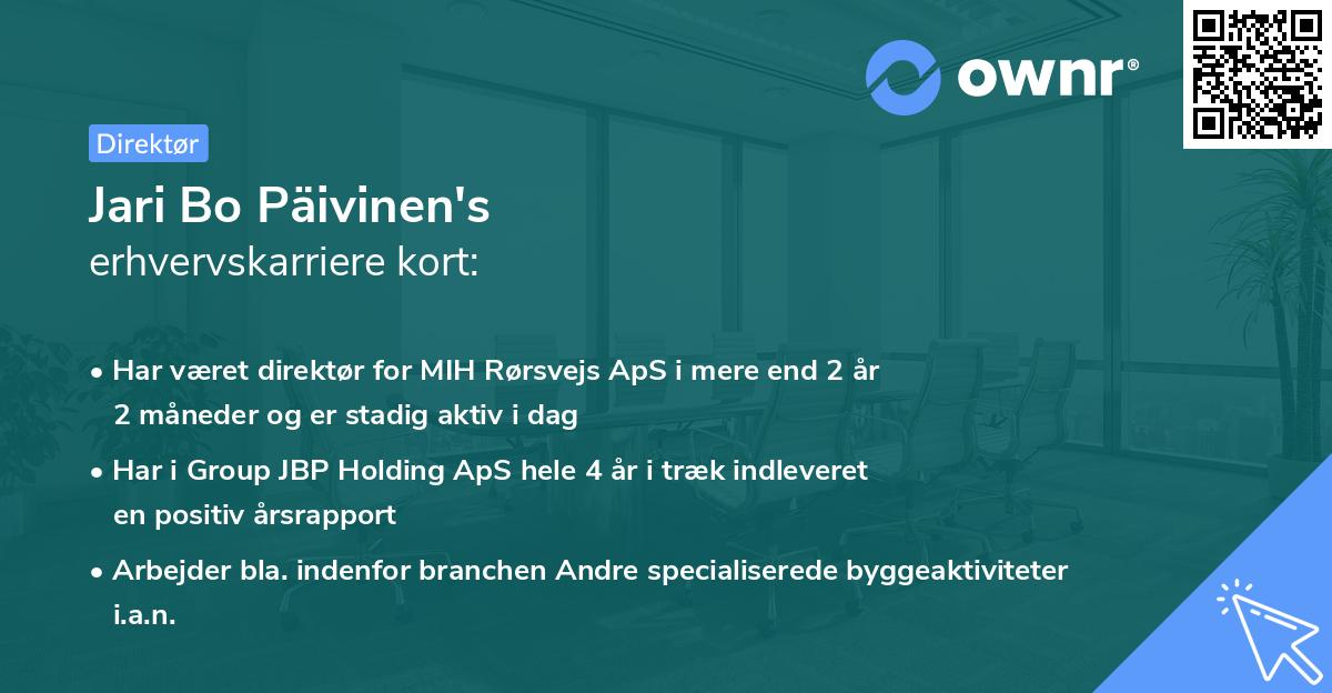 Jari Bo Päivinen's erhvervskarriere kort