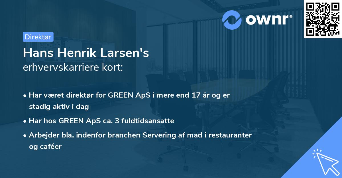 Hans Henrik Larsen's erhvervskarriere kort