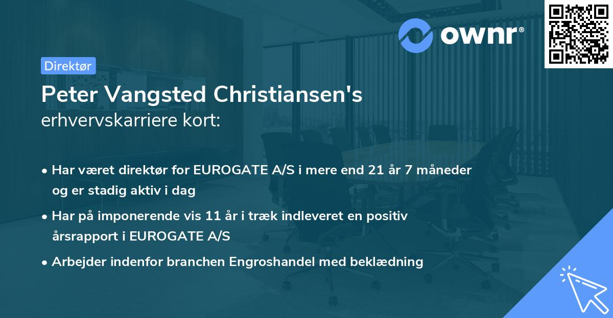 Peter Vangsted Christiansen's erhvervskarriere kort