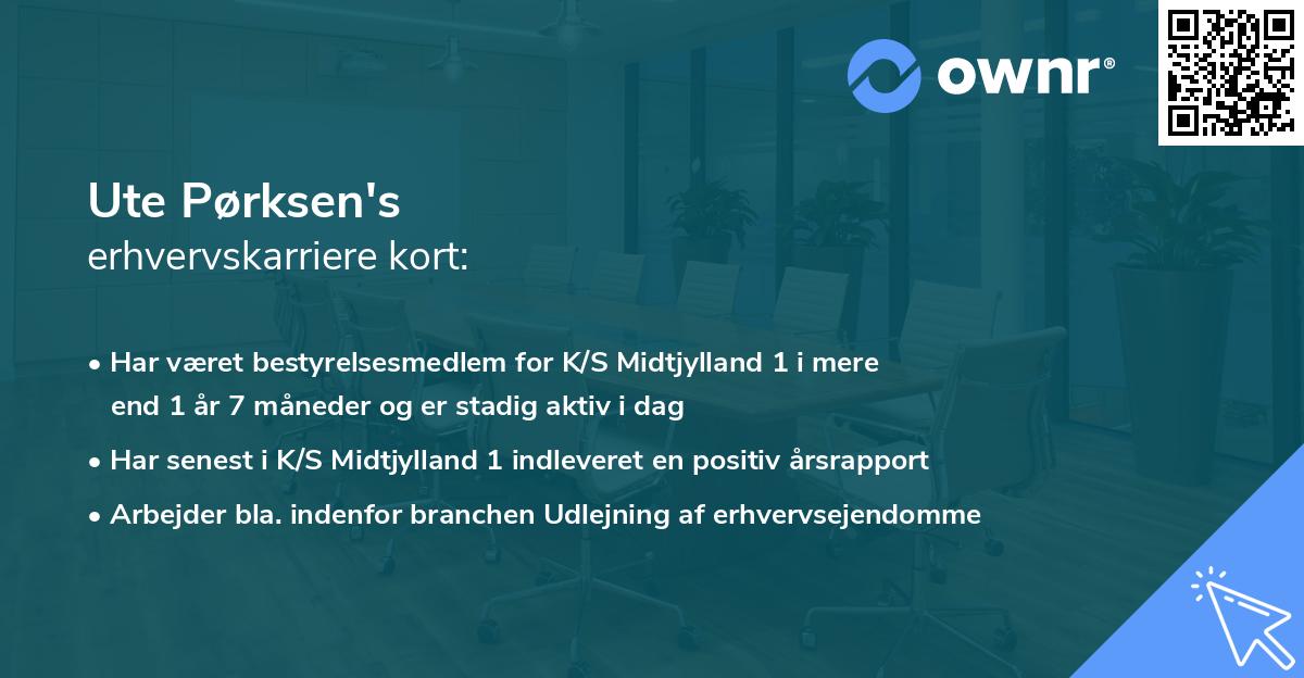 Ute Pørksen's erhvervskarriere kort