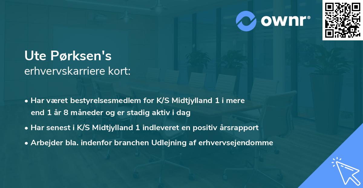 Ute Pørksen's erhvervskarriere kort