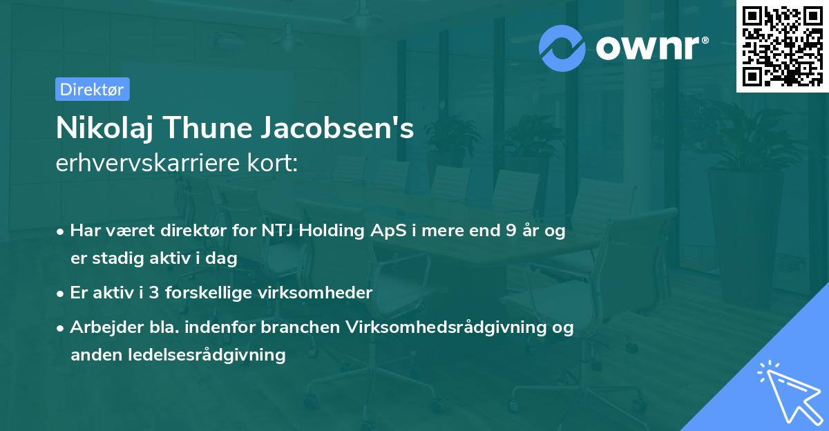 Nikolaj Thune Jacobsen's erhvervskarriere kort