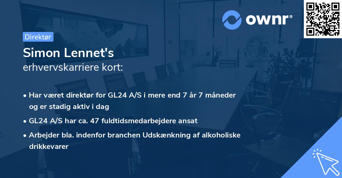 Simon Lennet's erhvervskarriere kort