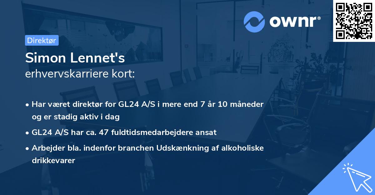 Simon Lennet's erhvervskarriere kort