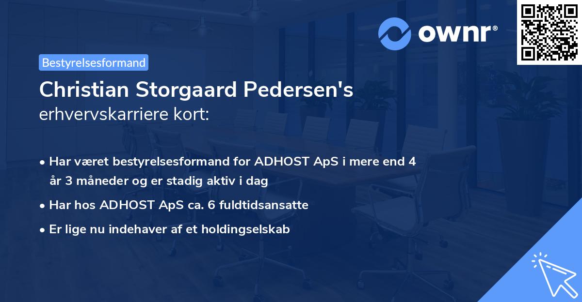 Christian Storgaard Pedersen's erhvervskarriere kort