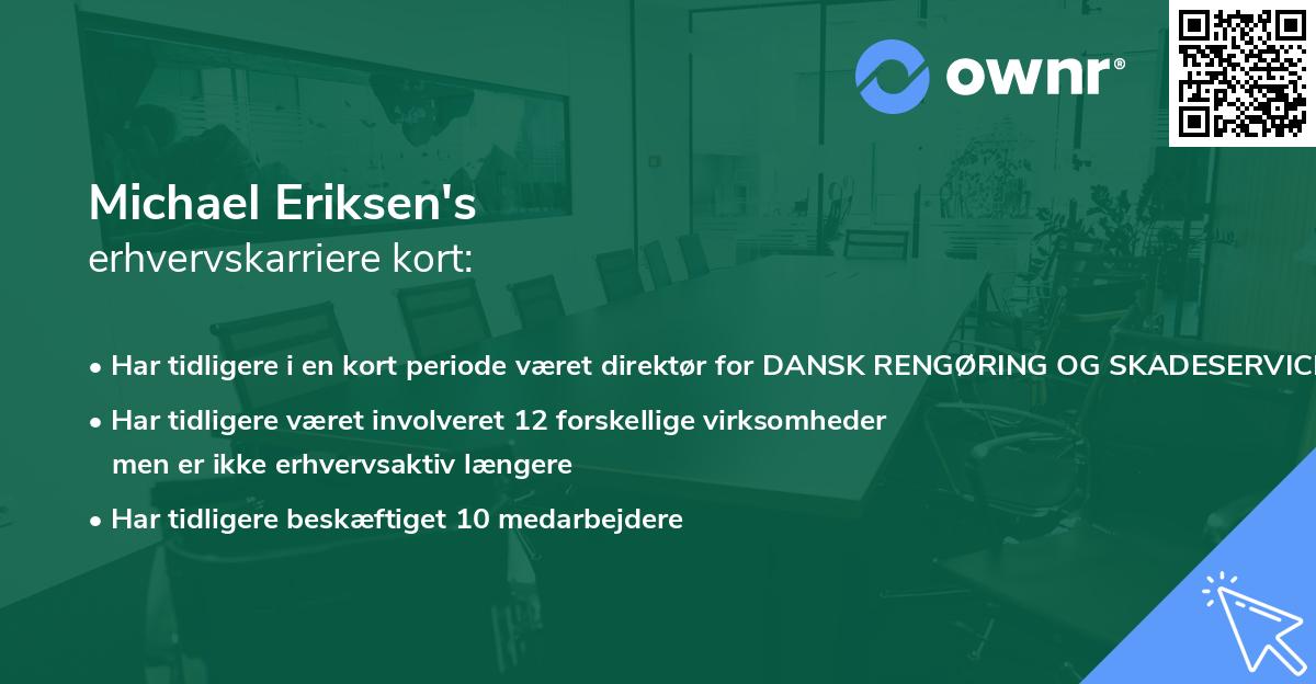 Michael Eriksen's erhvervskarriere kort