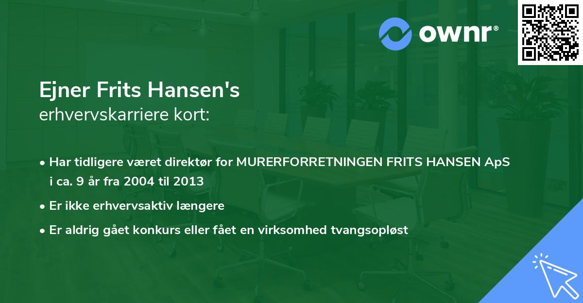 Ejner Frits Hansen's erhvervskarriere kort