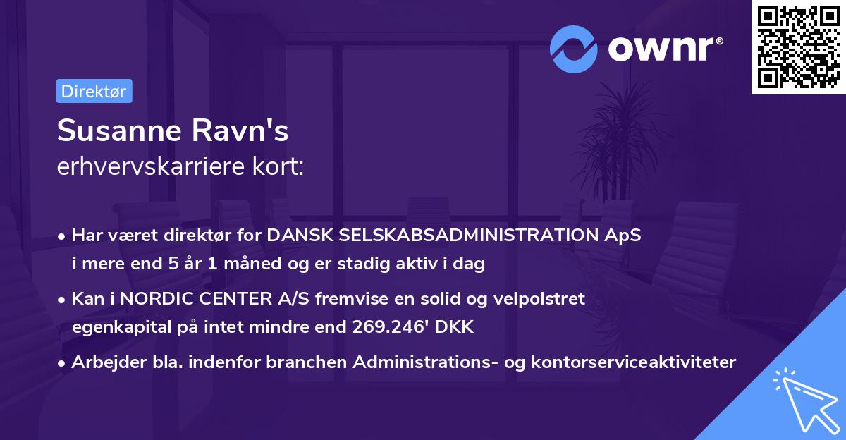 Susanne Ravn's erhvervskarriere kort