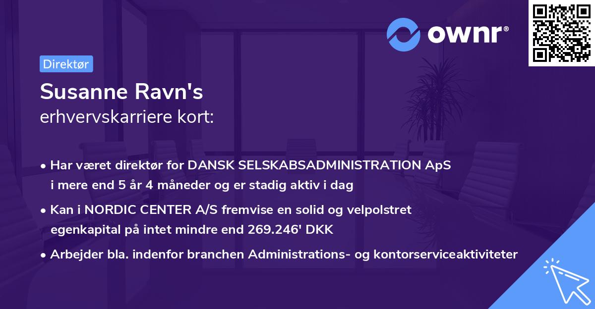 Susanne Ravn's erhvervskarriere kort