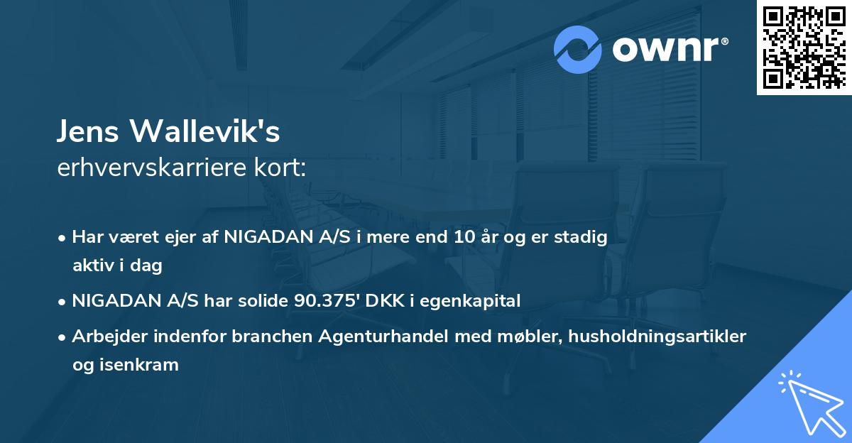 Jens Wallevik's erhvervskarriere kort