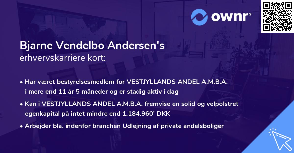 Bjarne Vendelbo Andersen's erhvervskarriere kort