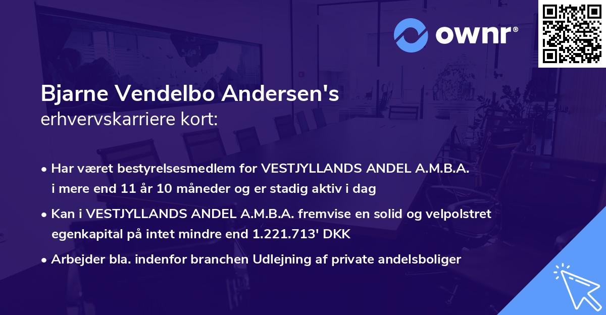 Bjarne Vendelbo Andersen's erhvervskarriere kort