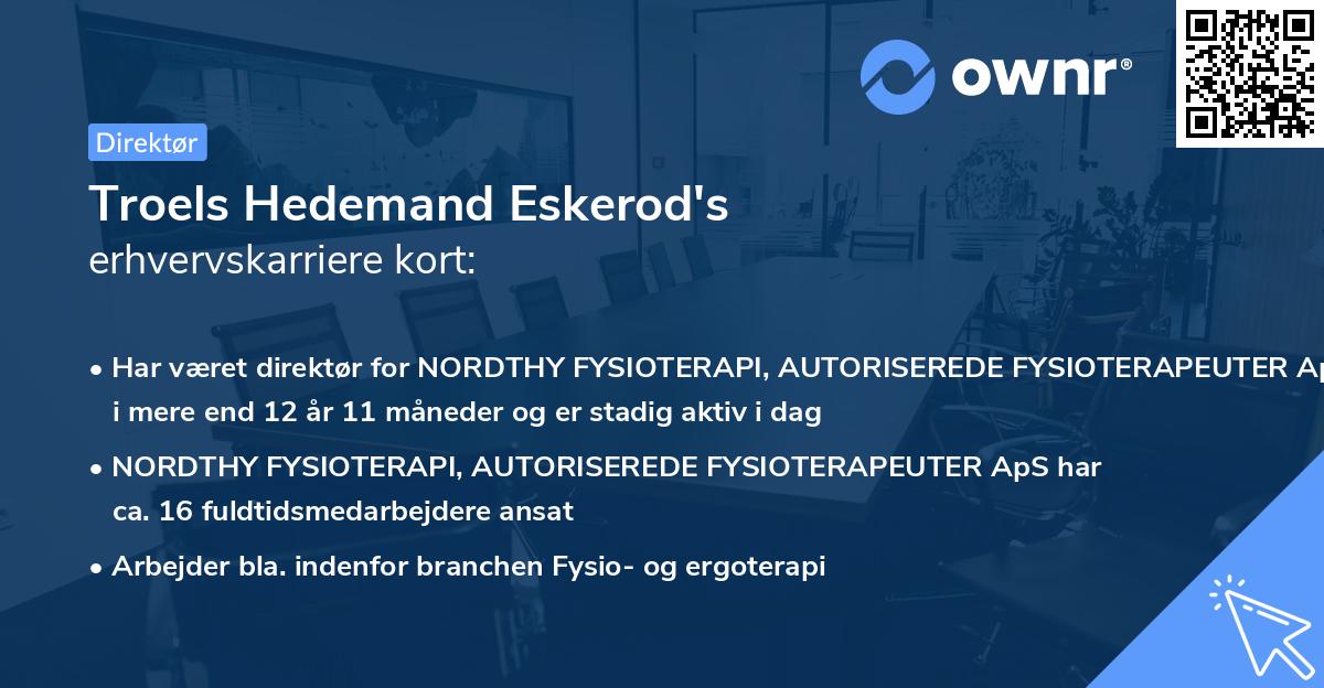 Troels Hedemand Eskerod's erhvervskarriere kort